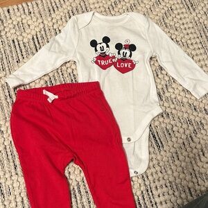 Disney Baby Outfit - true love Mickey and Minnie